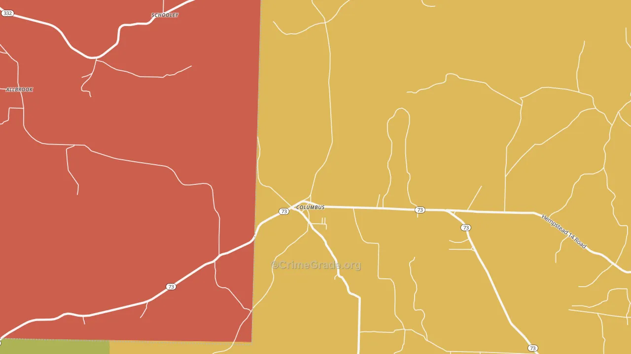 Columbus, AR Map of Vandalism Rates
