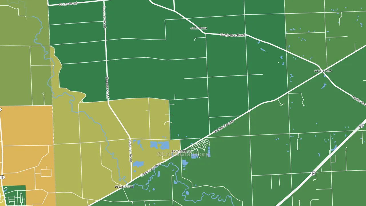Columbus, MI Map of Vandalism Rates