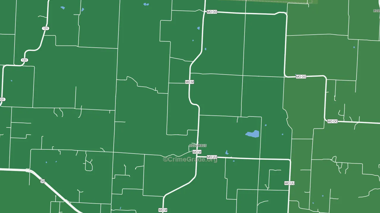 Columbus, MO Map of Vandalism Rates