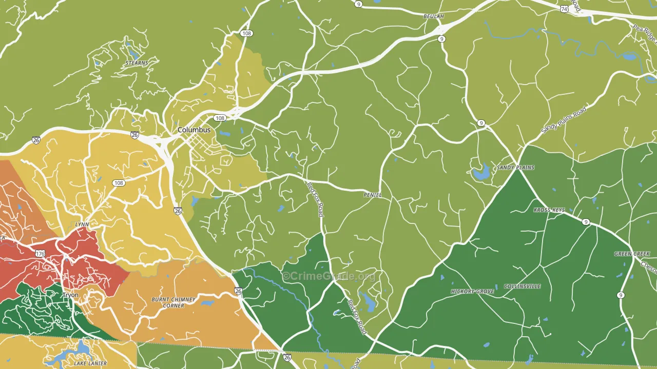 Columbus, NC Map of Vandalism Rates