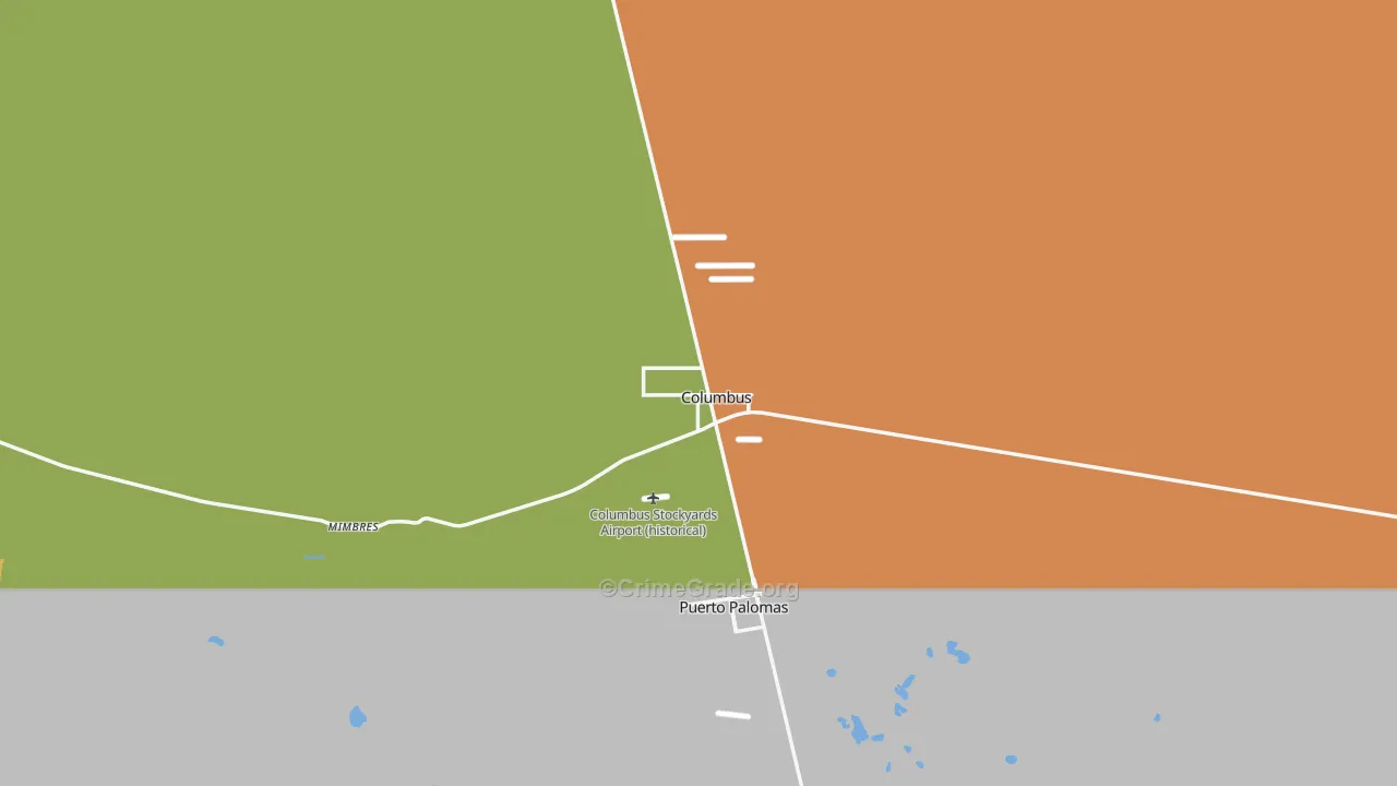 Columbus, NM Map of Vandalism Rates