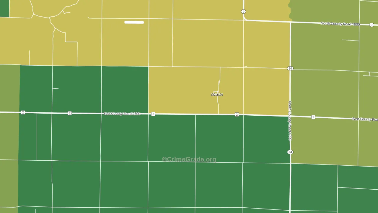 Colusa, IL Map of Vandalism Rates