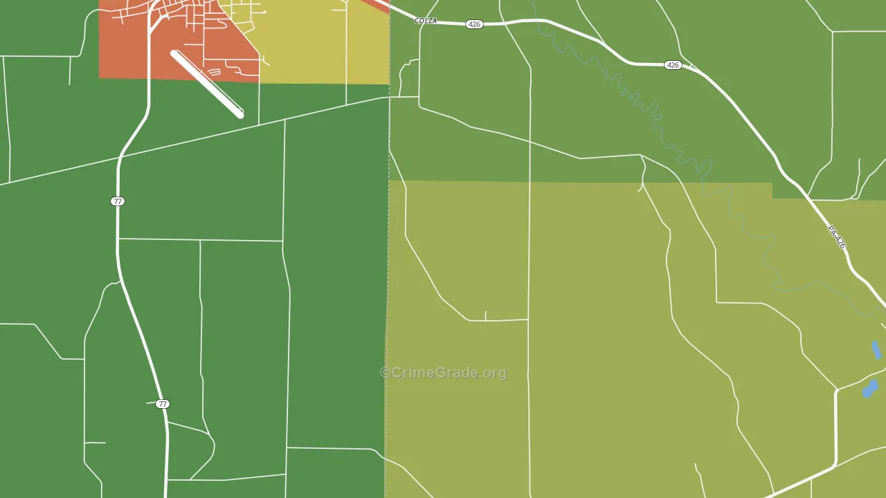 Colza, PA Map of Vandalism Rates
