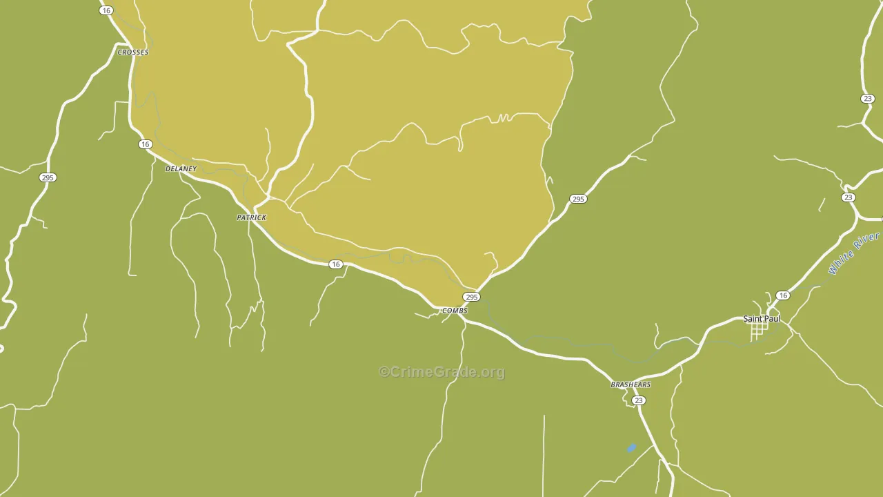 Combs, AR Map of Vandalism Rates