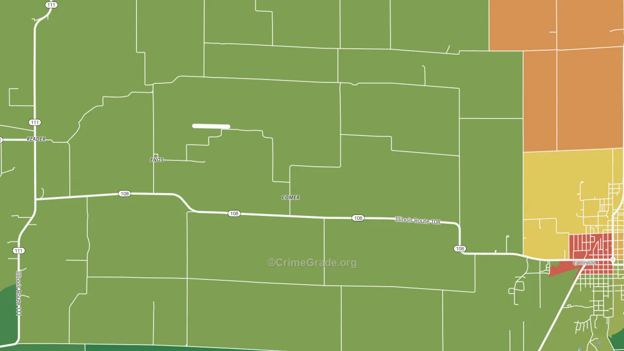 Comer, IL Map of Vandalism Rates