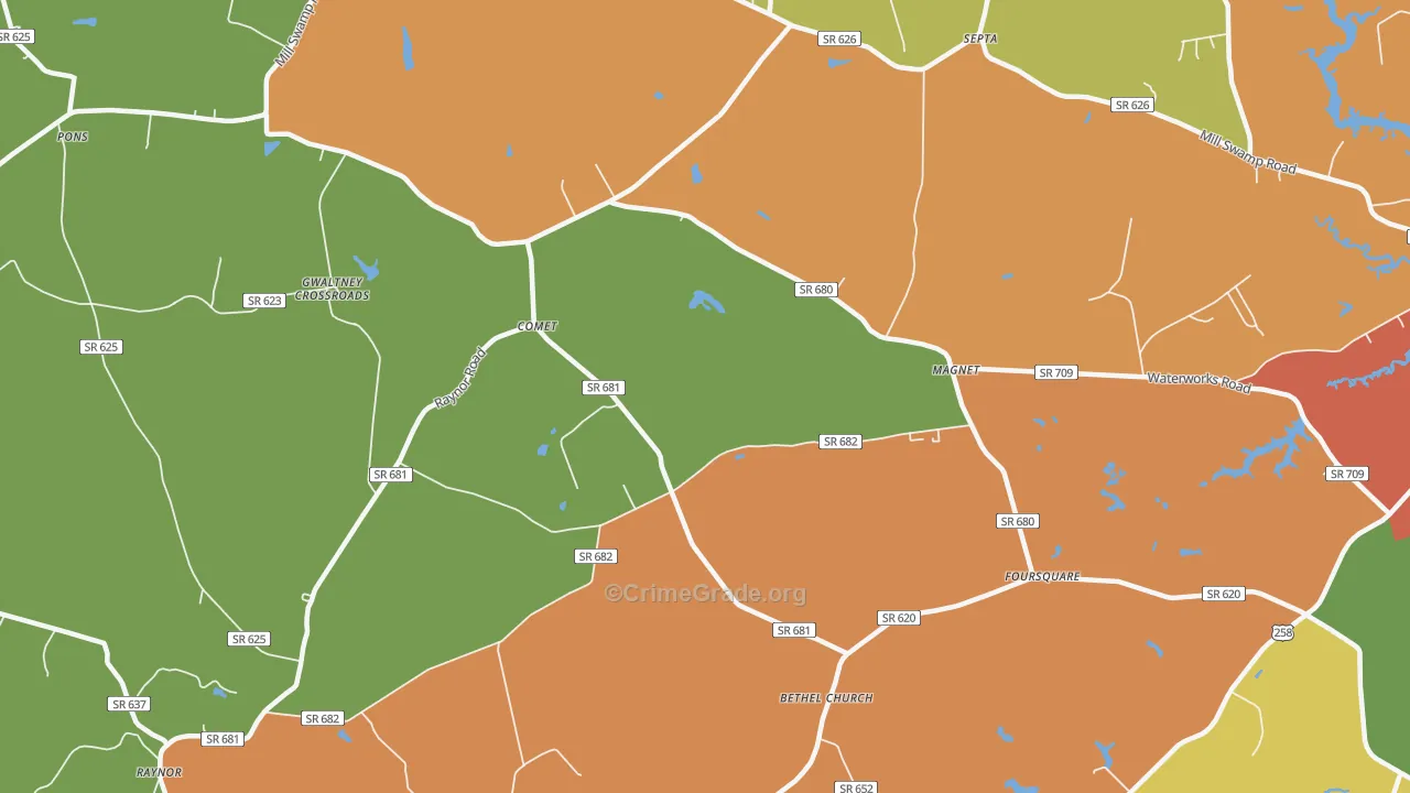 Comet, VA Map of Vandalism Rates