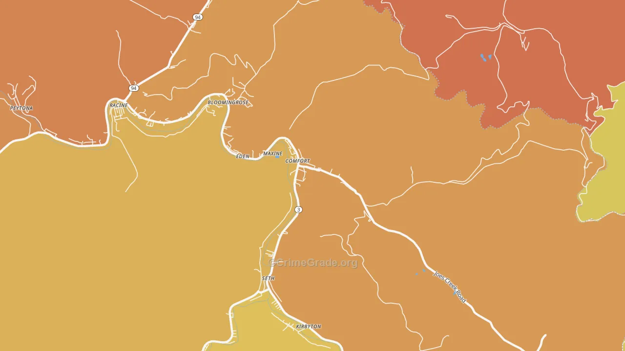 Comfort, WV Map of Vandalism Rates