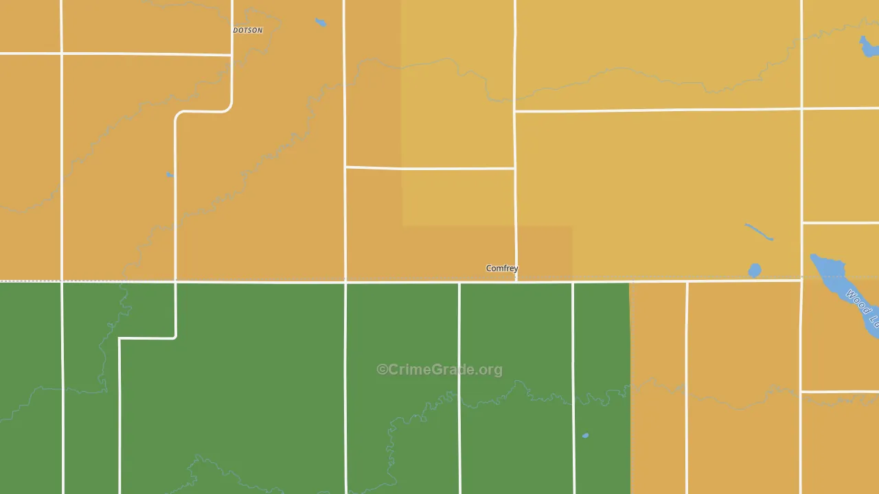Comfrey, MN Map of Vandalism Rates