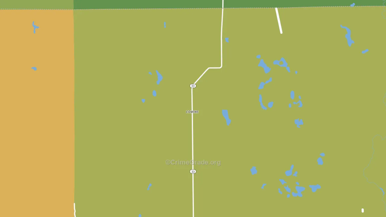 Comins, MI Map of Vandalism Rates