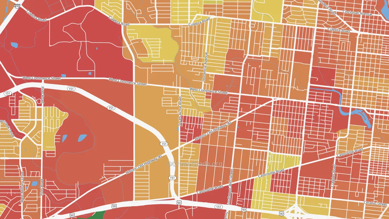 Community Workers Council, San Antonio, TX Map of Vandalism Rates