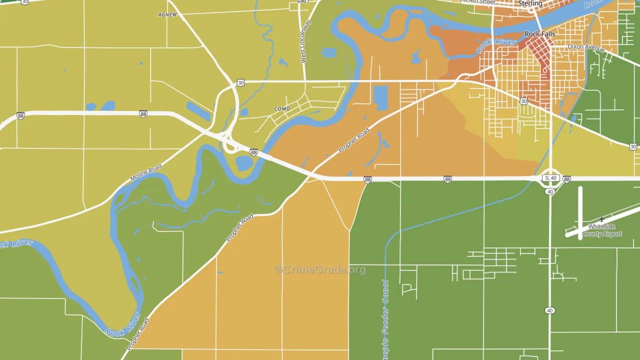 Como, IL Map of Vandalism Rates