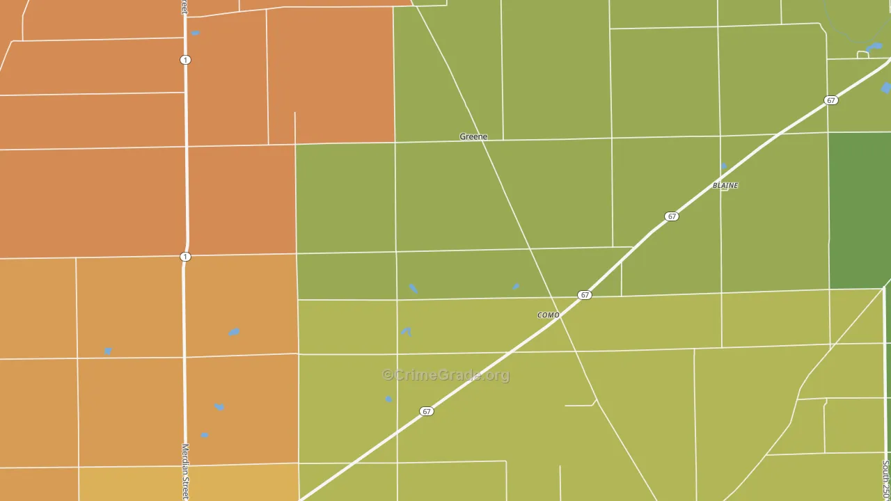 Como, IN Map of Vandalism Rates