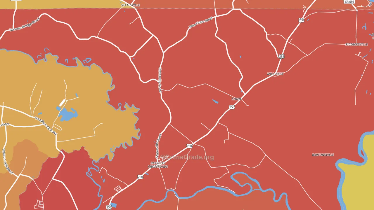 Como, NC Map of Vandalism Rates