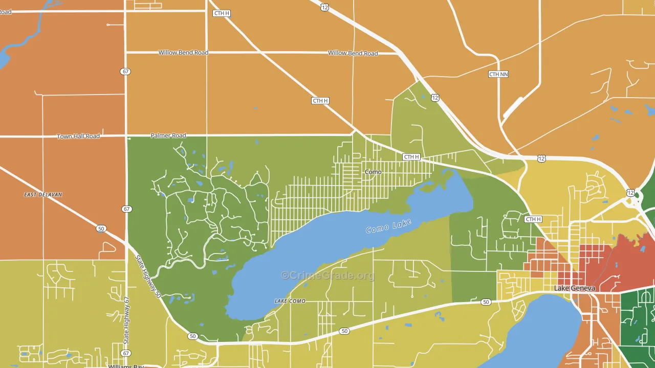 Como, WI Map of Vandalism Rates
