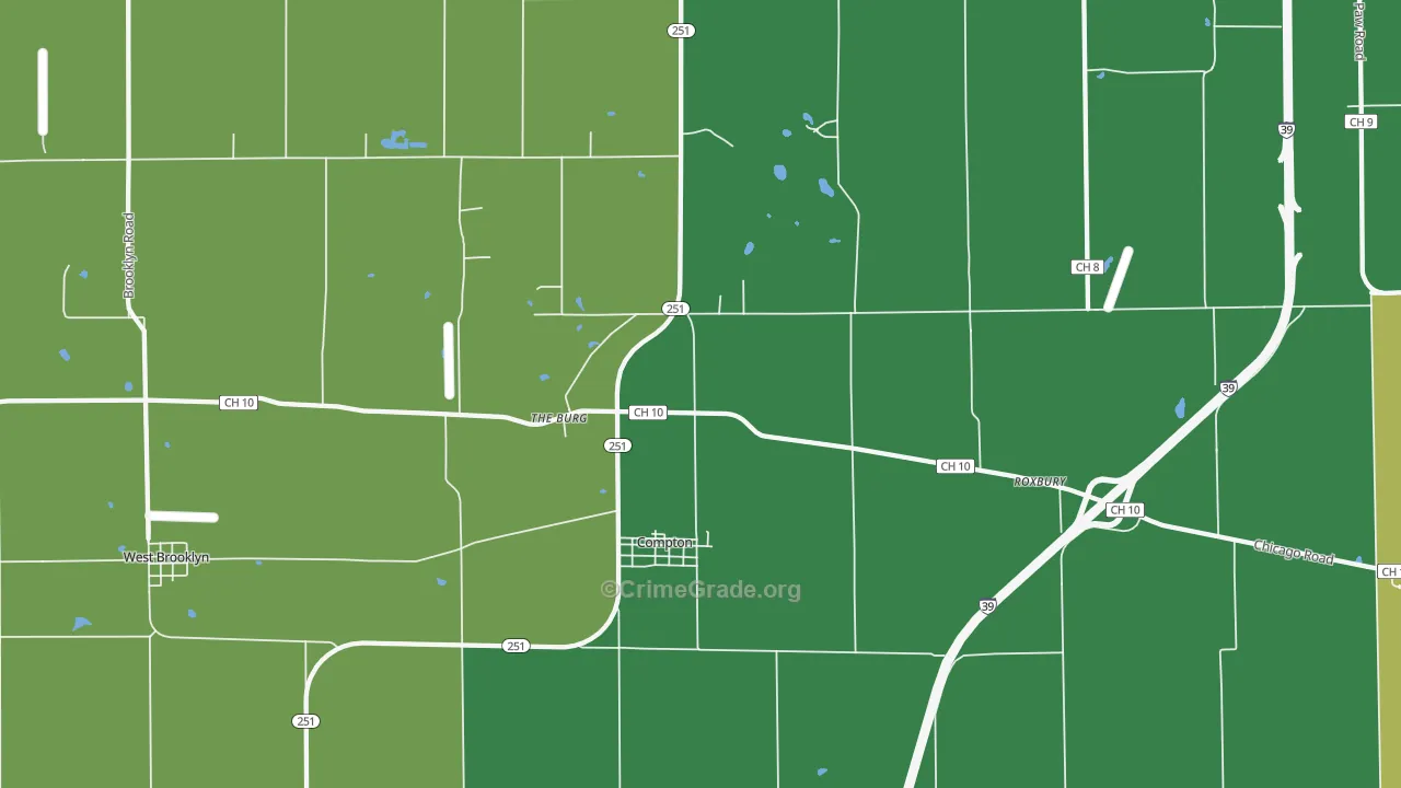 Compton, IL Map of Vandalism Rates