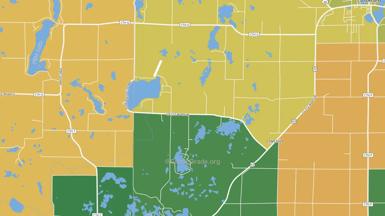 Comstock, WI Map of Vandalism Rates