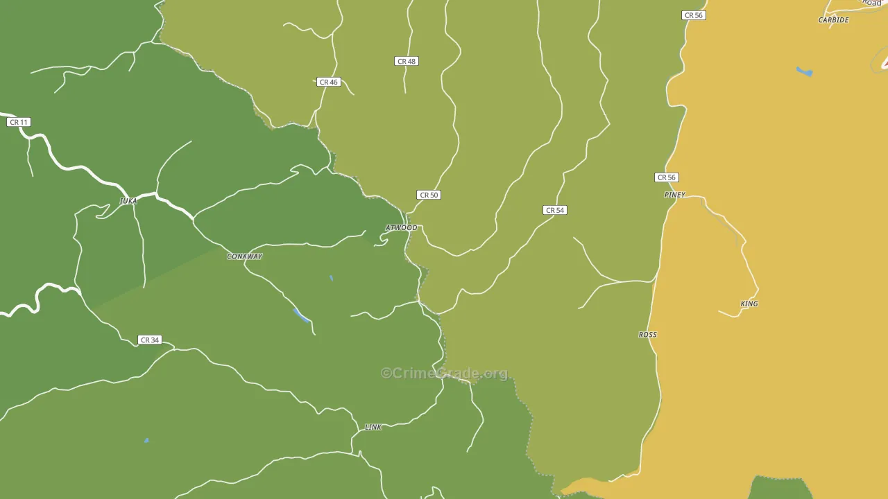 Conaway, WV Map of Vandalism Rates