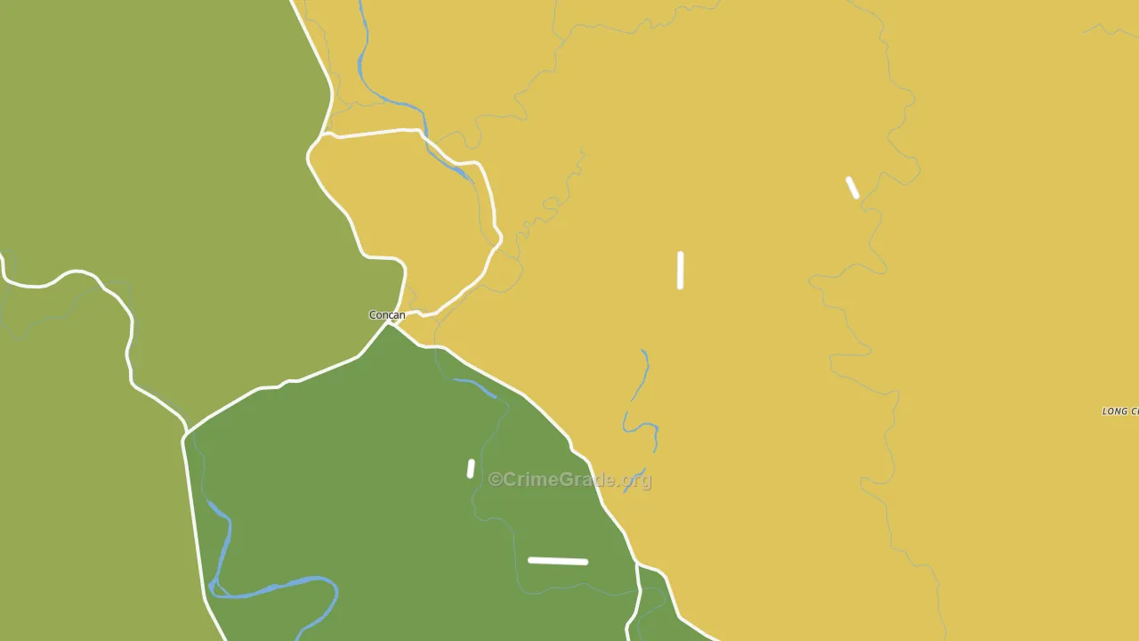 Concan, TX Map of Vandalism Rates