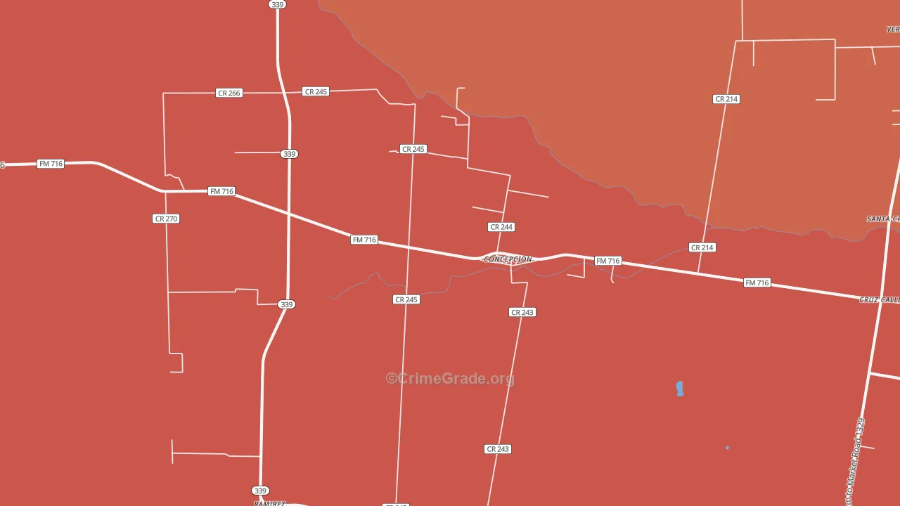 Concepcion, TX Map of Vandalism Rates