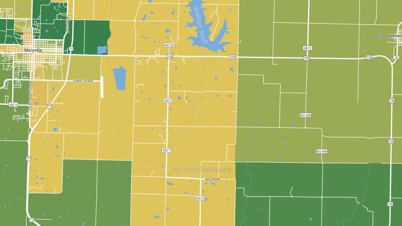 Conception Junction, MO Map of Vandalism Rates