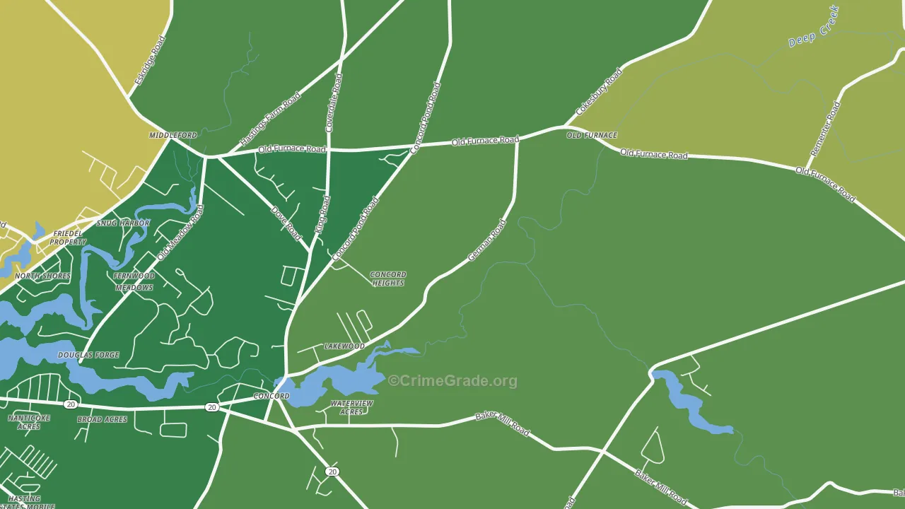 Concord, DE Map of Vandalism Rates