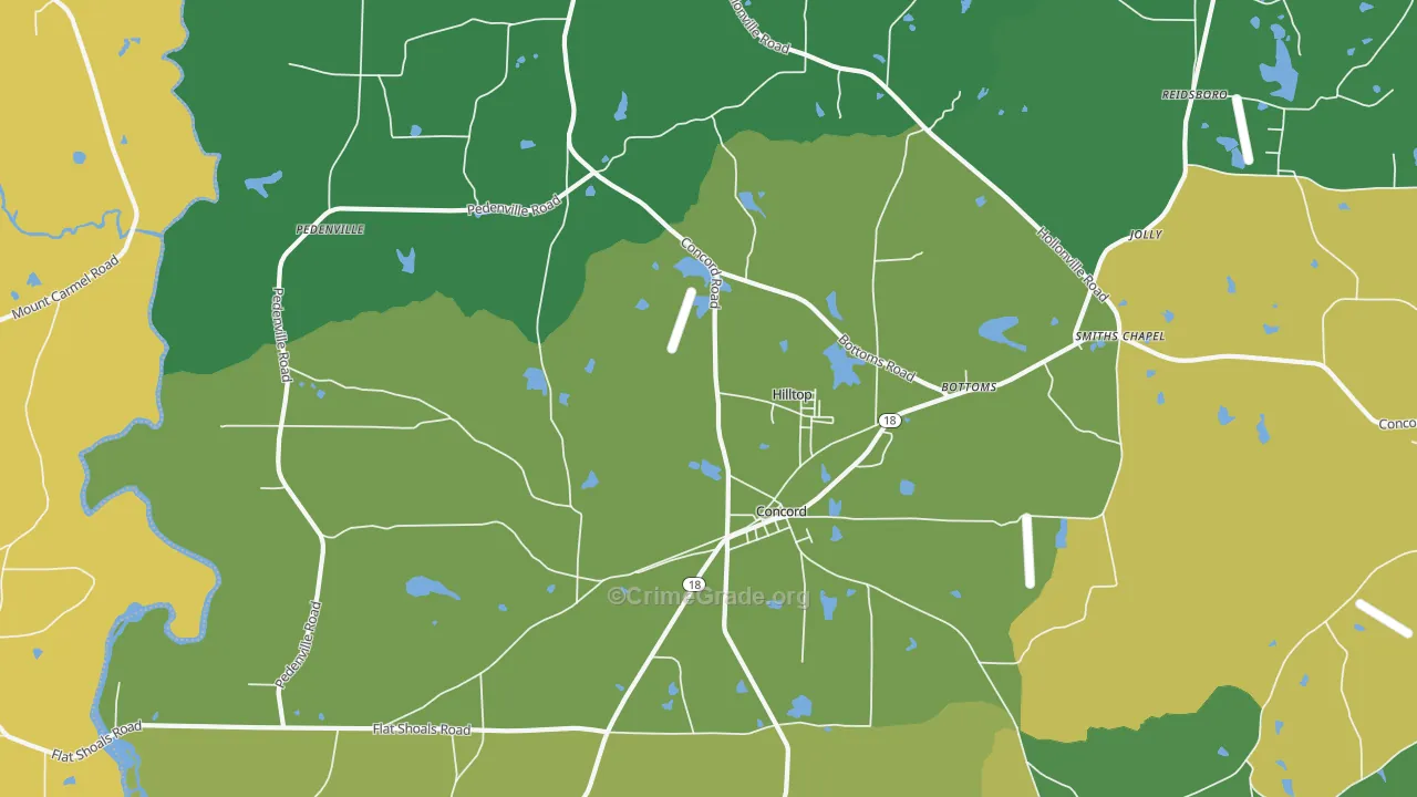 Concord, GA Map of Vandalism Rates