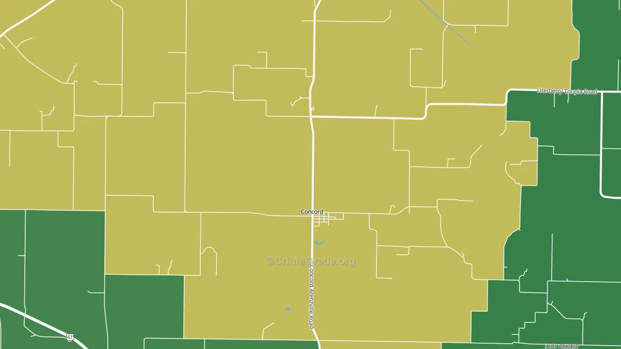 Concord, IL Map of Vandalism Rates