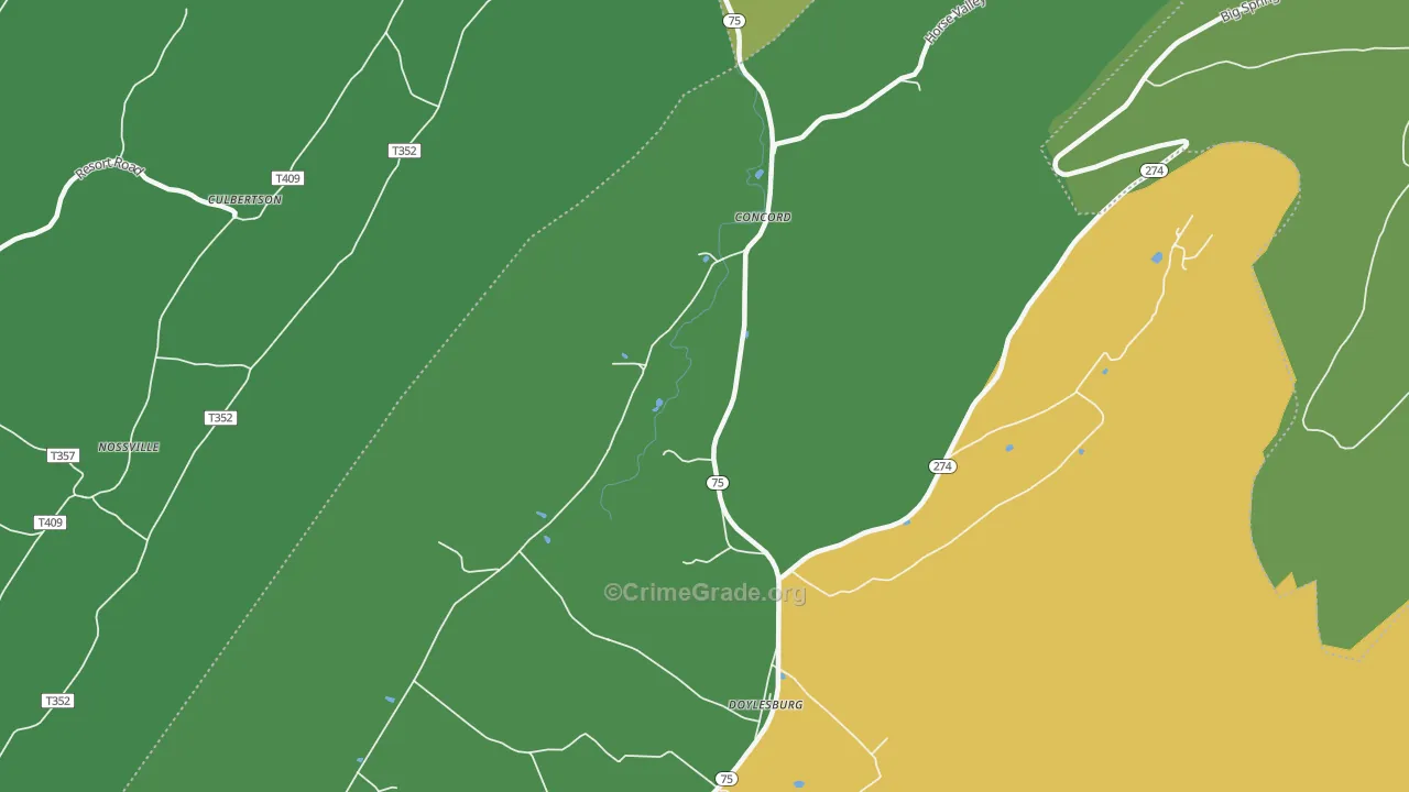 Concord, PA Map of Vandalism Rates