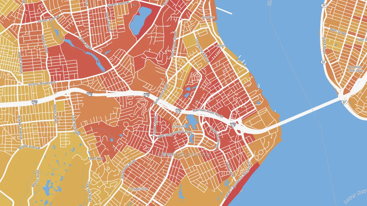 Concord, Staten Island, NY Map of Vandalism Rates