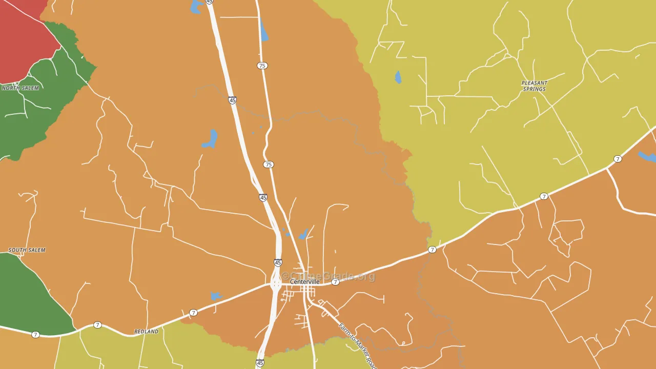 Concord, TX Map of Vandalism Rates