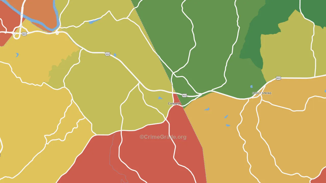 Concord, VA Map of Vandalism Rates