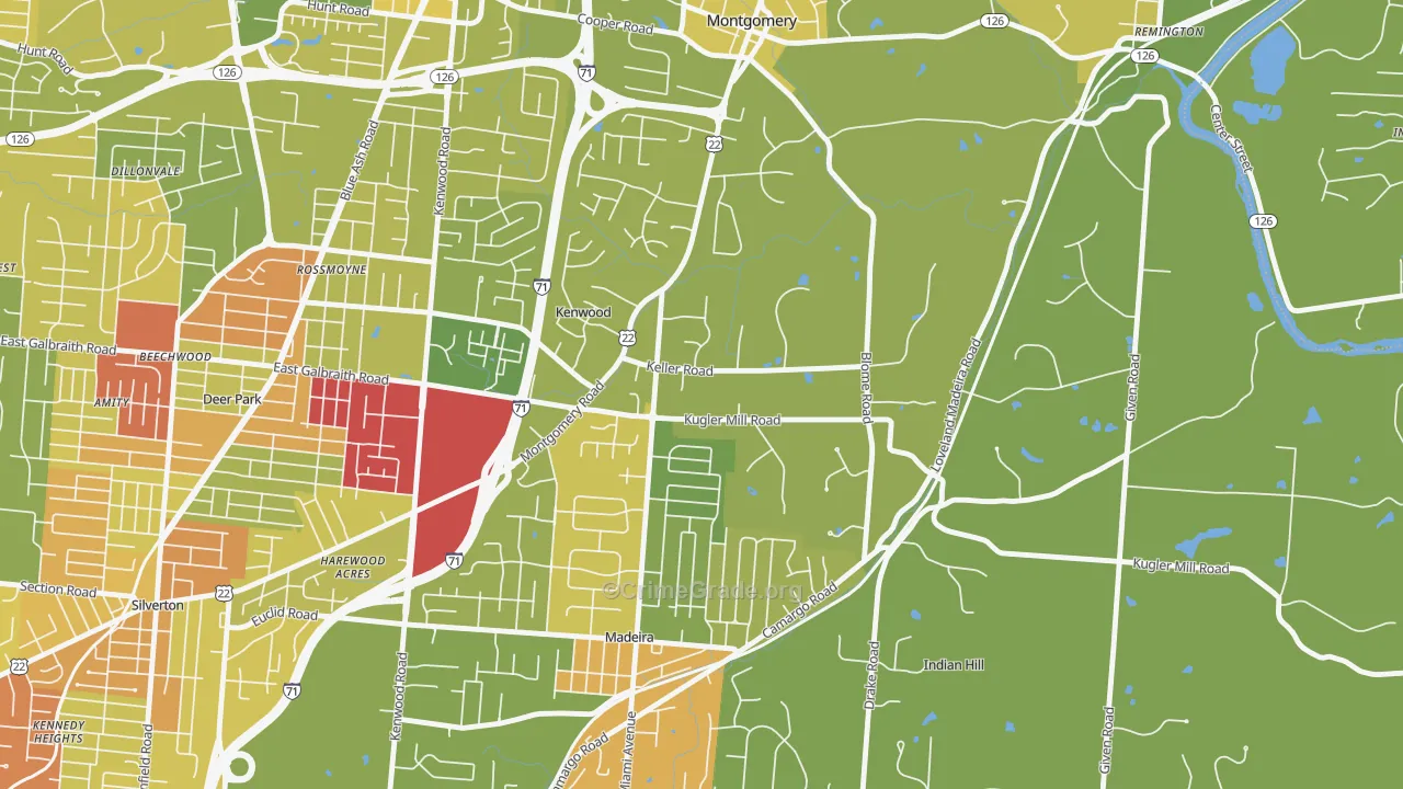 Concorde Hills, OH Map of Vandalism Rates