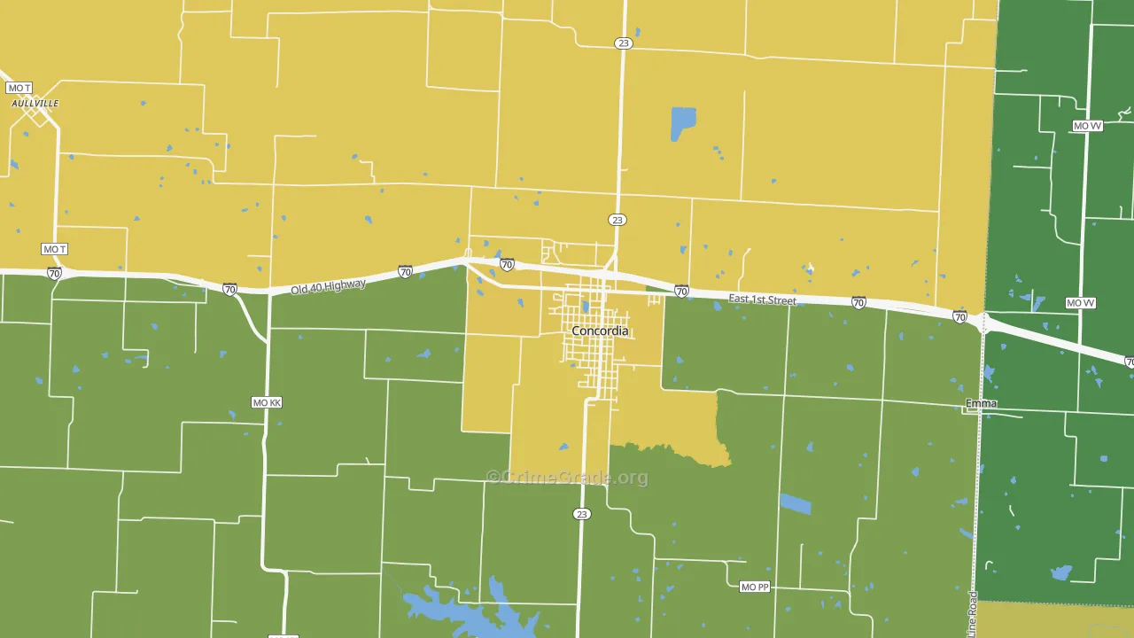 Concordia, MO Map of Vandalism Rates