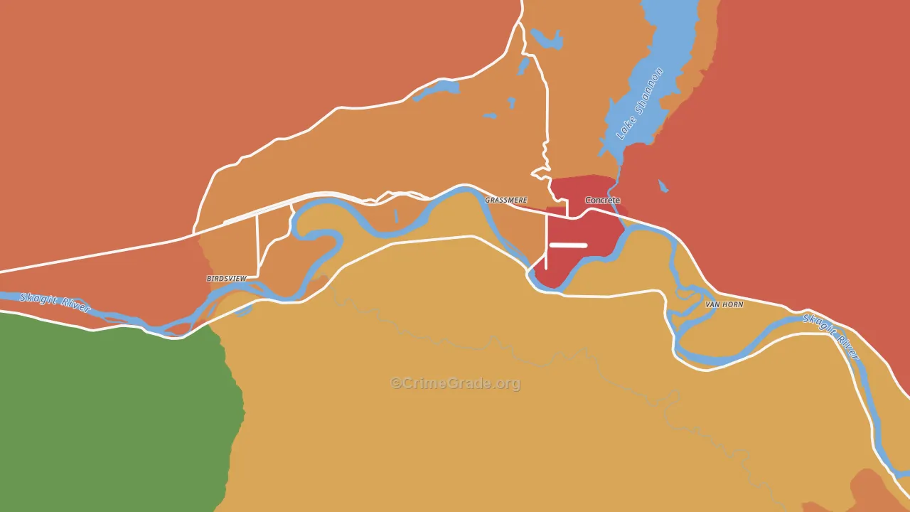 Concrete, WA Map of Vandalism Rates