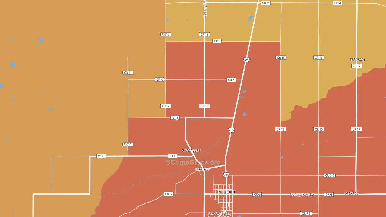 Conejos, CO Map of Vandalism Rates
