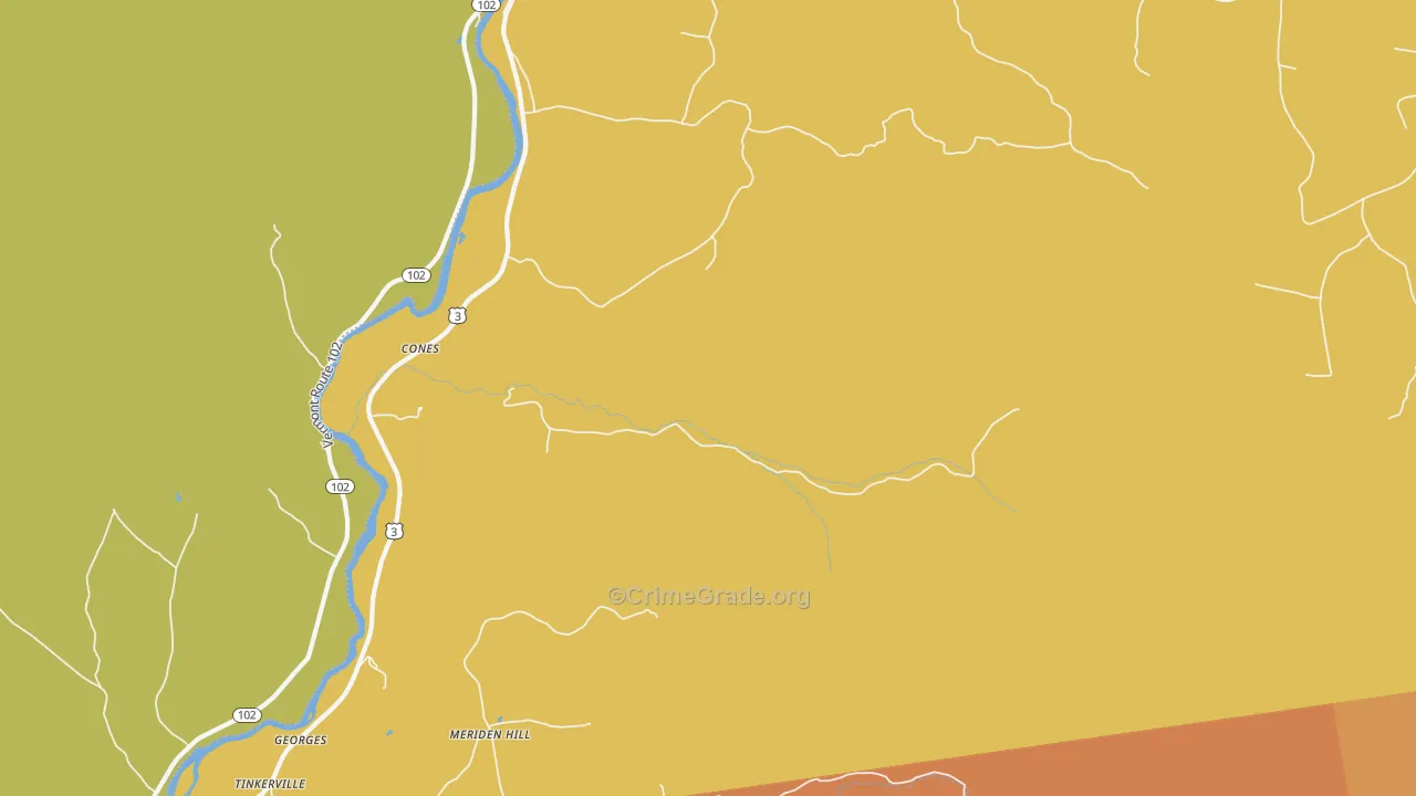 Cones, NH Map of Vandalism Rates