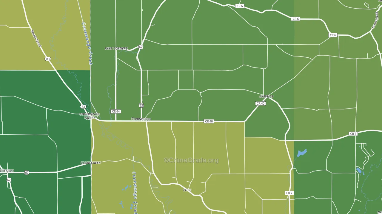 Conewango Valley, NY Map of Vandalism Rates