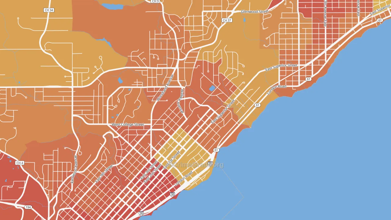 Congdon Park, Duluth, MN Map of Vandalism Rates