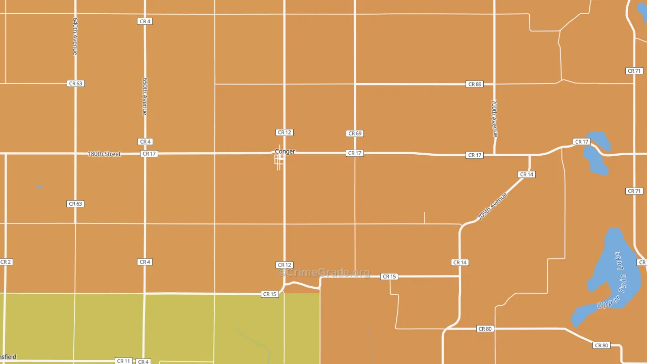 Conger, MN Map of Vandalism Rates