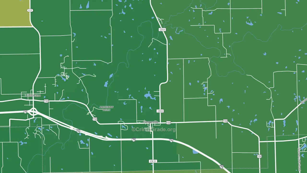 Congerville, IL Map of Vandalism Rates