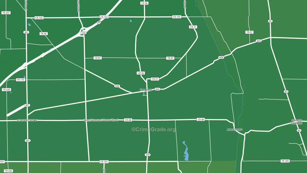 Congress, OH Map of Vandalism Rates