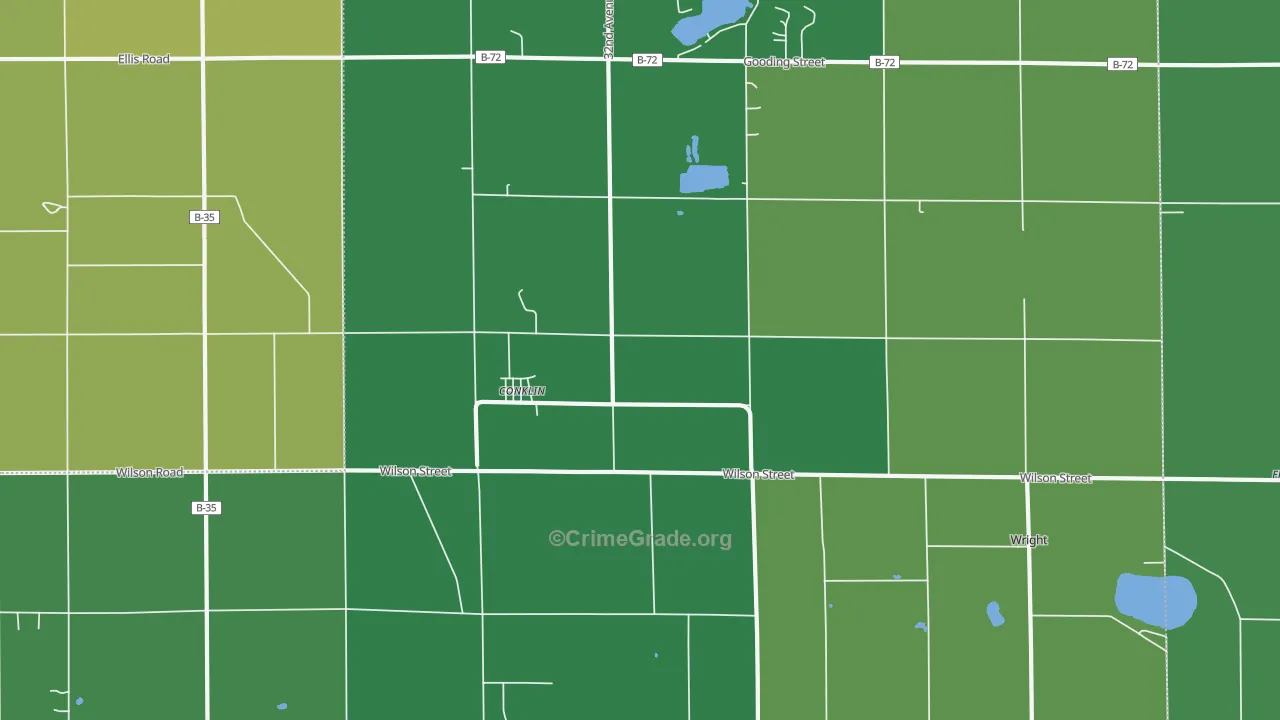 Conklin, MI Map of Vandalism Rates