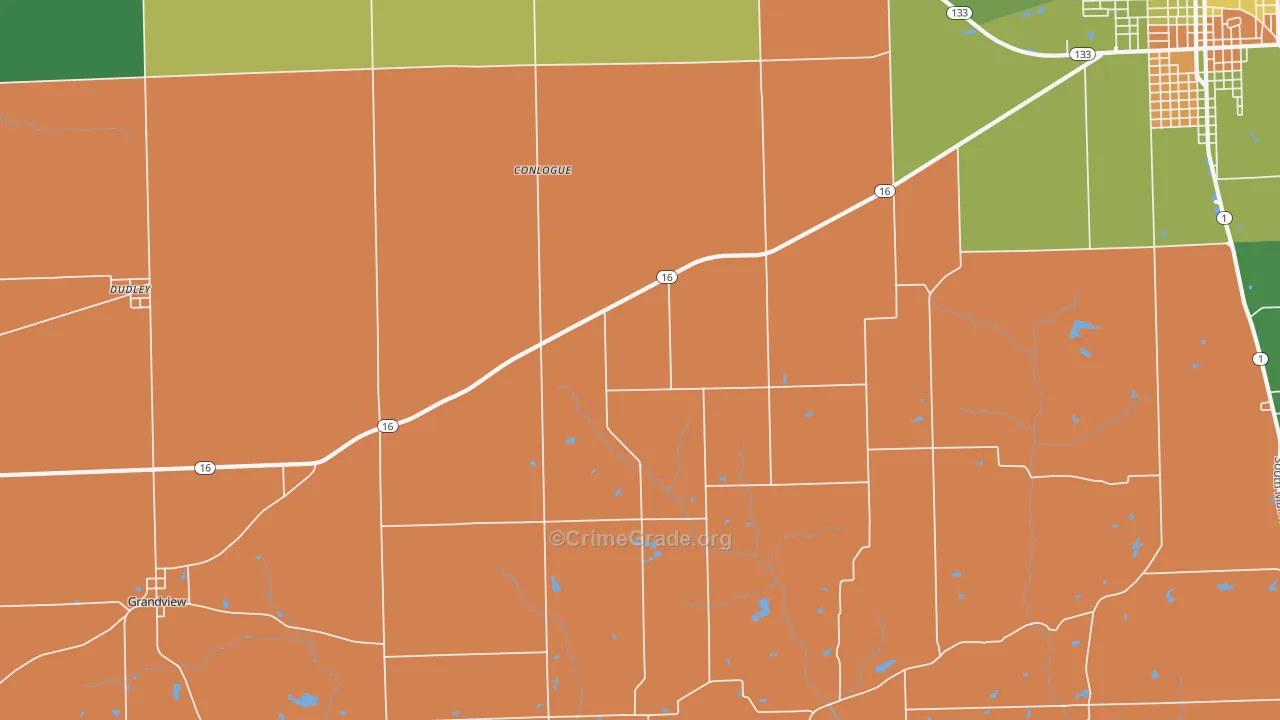 Conlogue, IL Map of Vandalism Rates