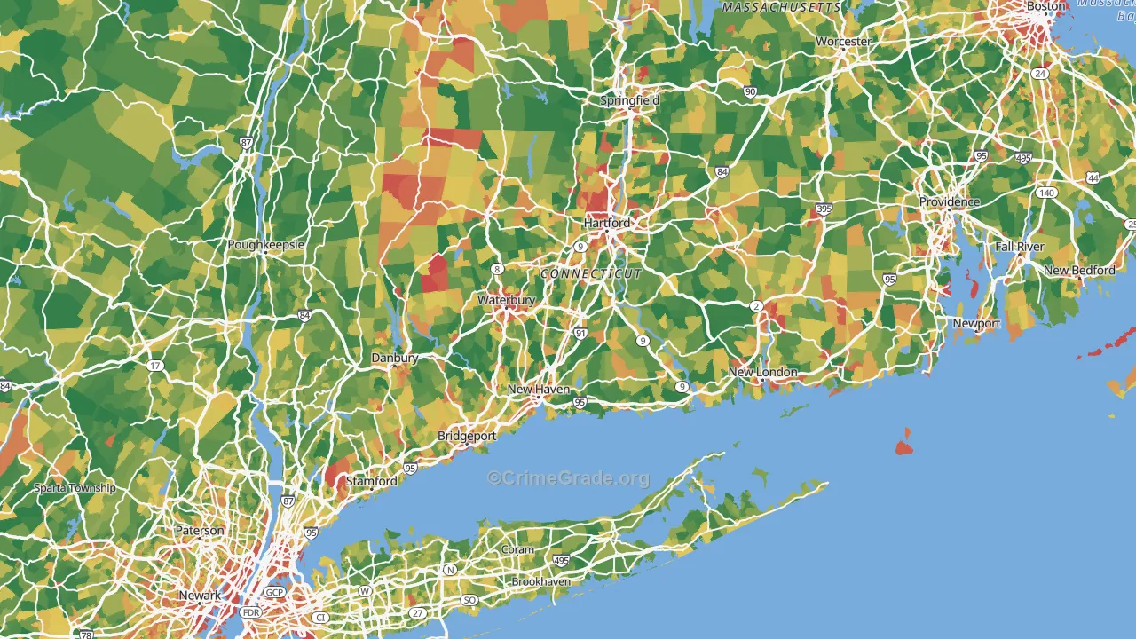 Connecticut Map of Vandalism Rates