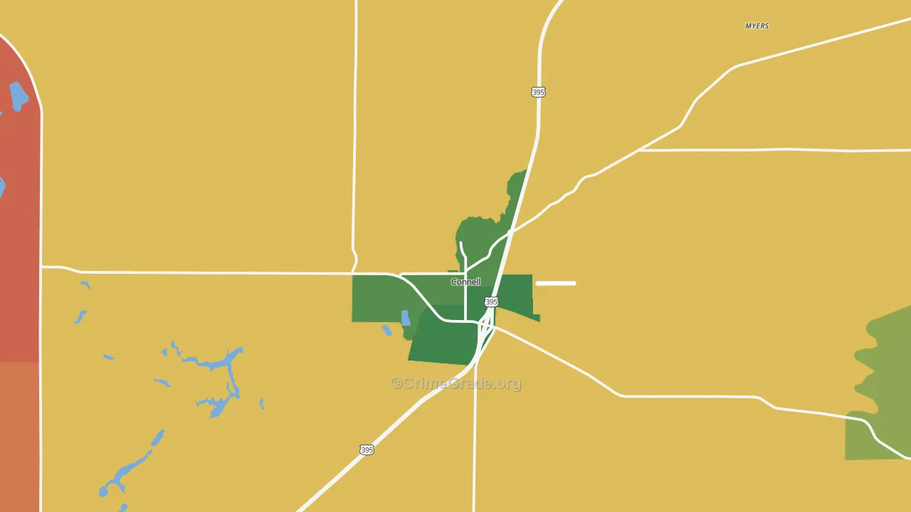 Connell, WA Map of Vandalism Rates