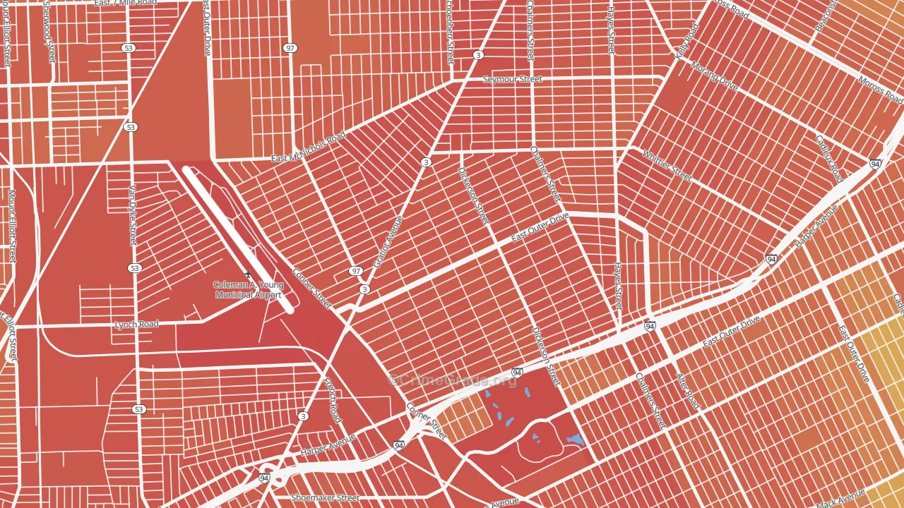 Conner, Detroit, MI Map of Vandalism Rates
