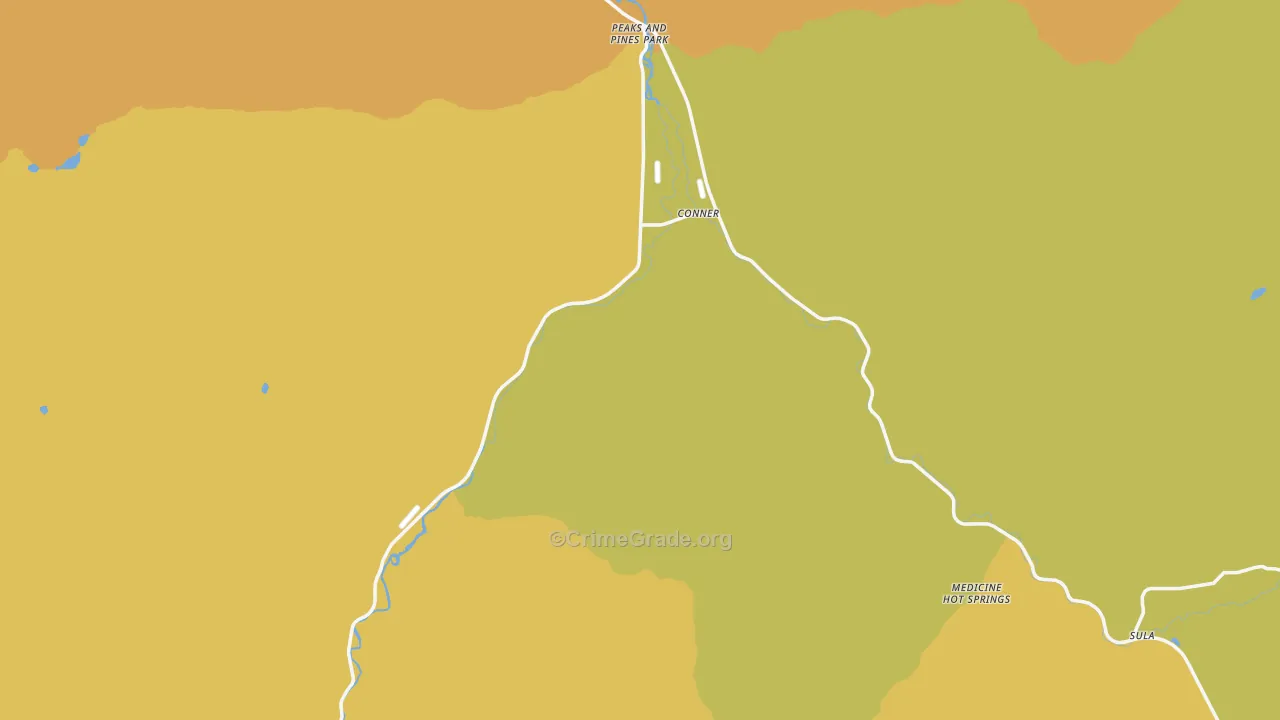 Conner, MT Map of Vandalism Rates