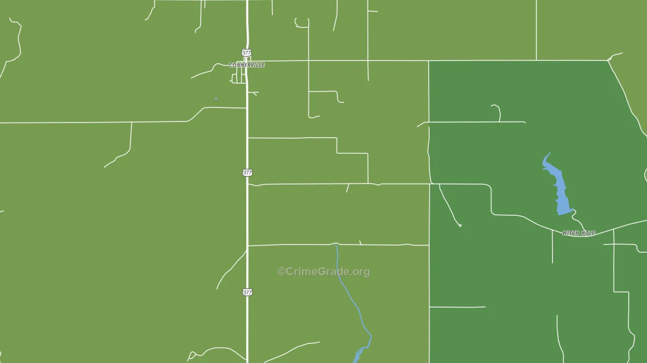 Connerville, OK Map of Vandalism Rates