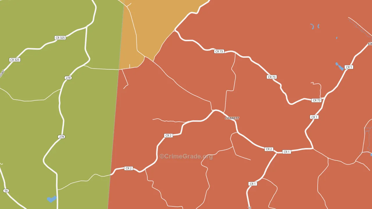 Connett, OH Map of Vandalism Rates