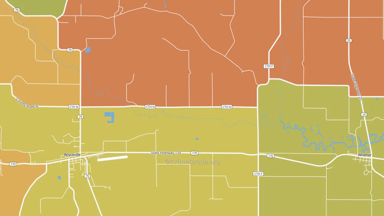 Connorsville, WI Map of Vandalism Rates